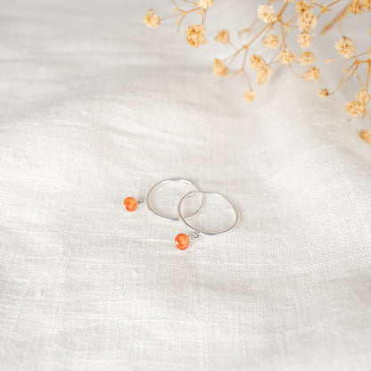 Crushed Marigold Dainty Circle Necklace October Birth Flower