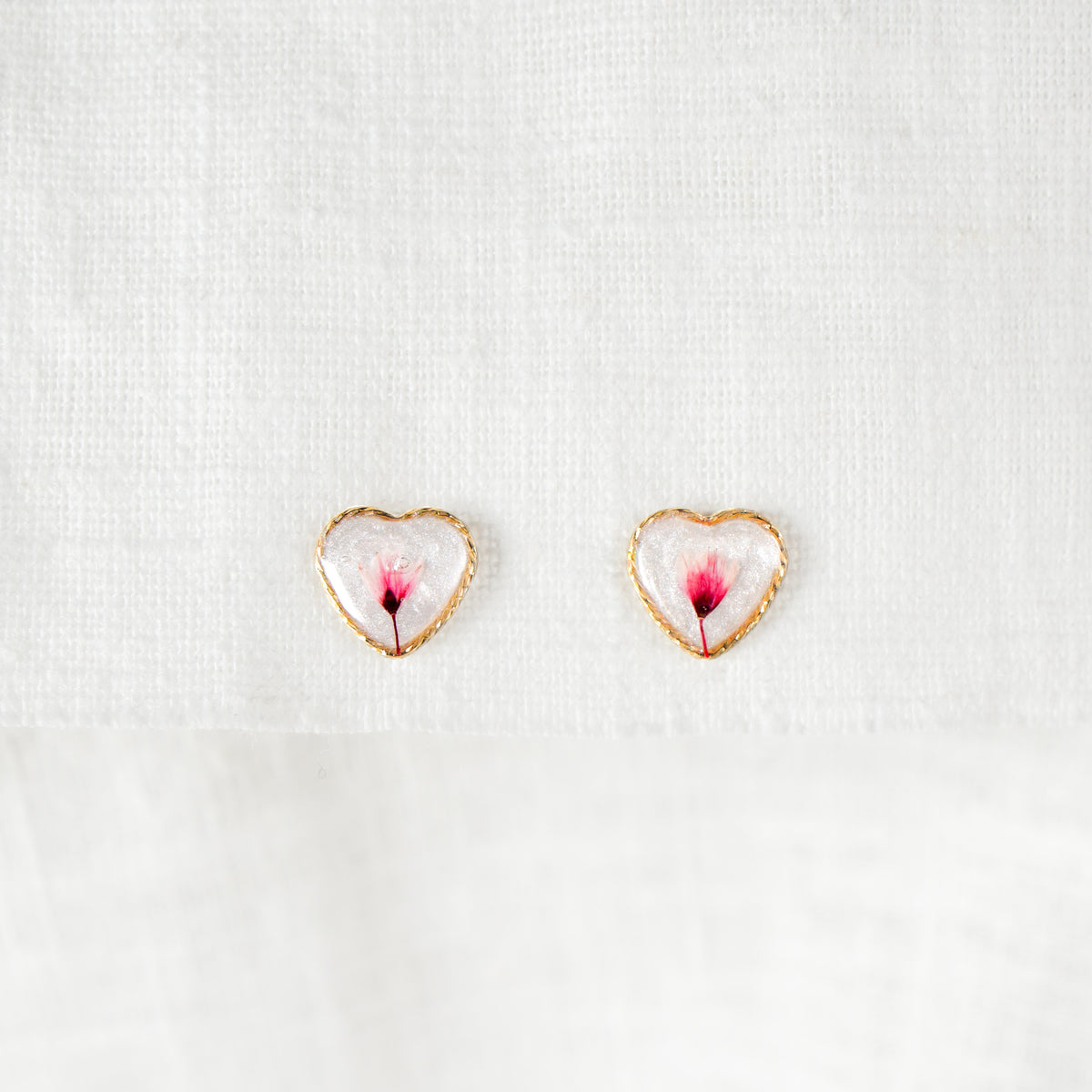 Cherry Blossom Vermeil Gold Heart Studs