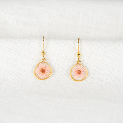 Plum Blossom Organic Circle Gold Vermeil Hook Earrings