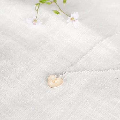 Crushed Daisy Heart Necklace