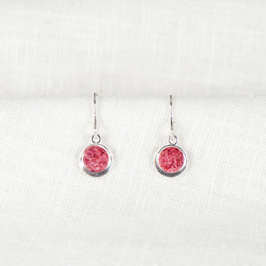 Crushed Poppy Eternal Hook Earrings August Birth Flower