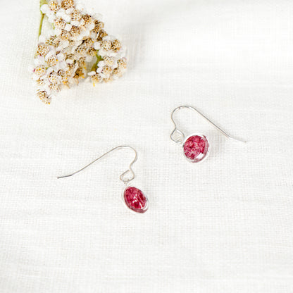 Crushed Poppy Eternal Hook Earrings August Birth Flower