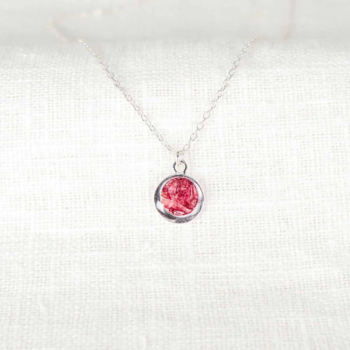Crushed Poppy Eternal Necklace August Birth Flower