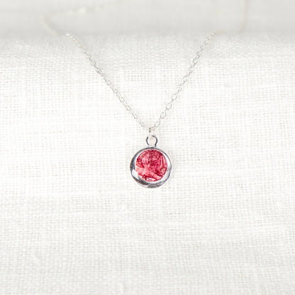 Crushed Poppy Eternal Necklace August Birth Flower