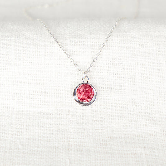 Crushed Poppy Eternal Necklace August Birth Flower