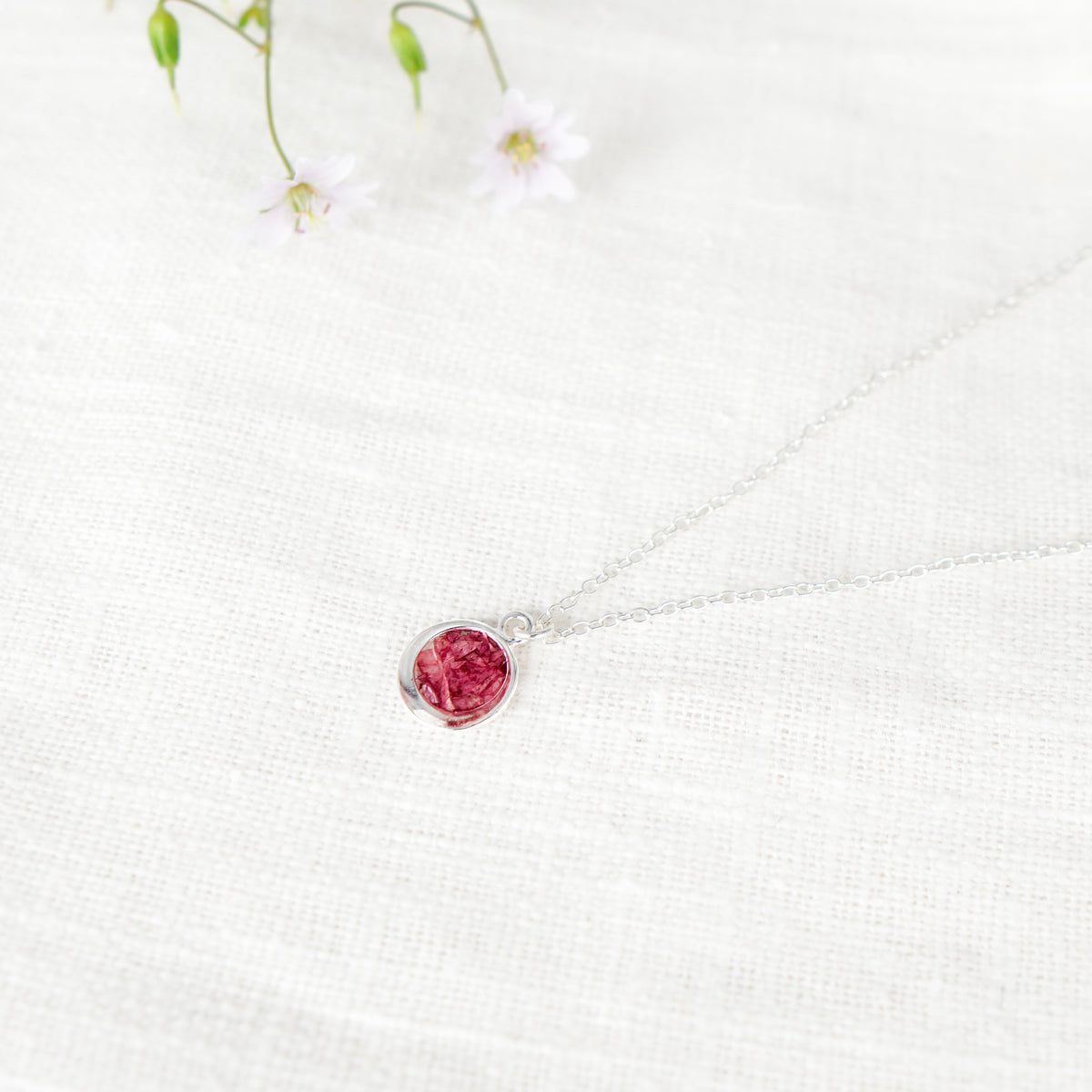 Crushed Poppy Eternal Necklace August Birth Flower