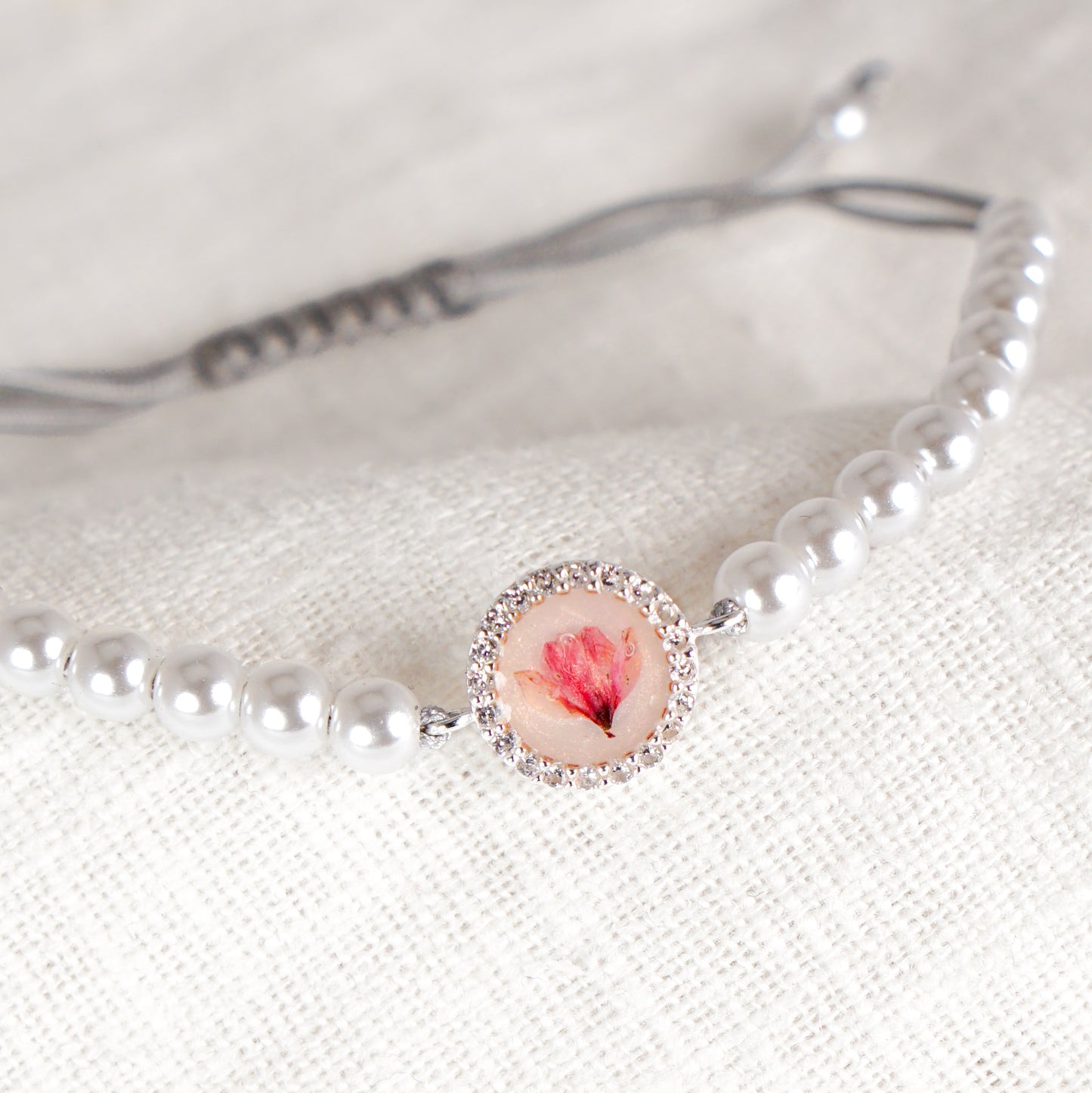 Cherry Blossom Circle Corded Bracelet