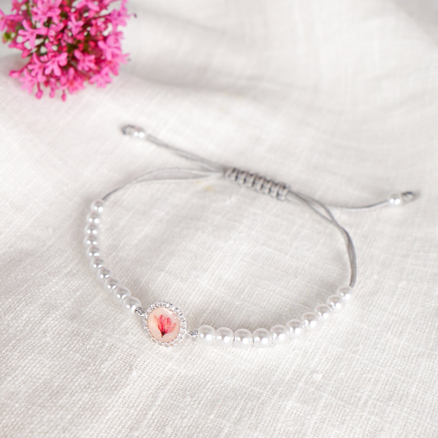 Cherry Blossom Circle Corded Bracelet