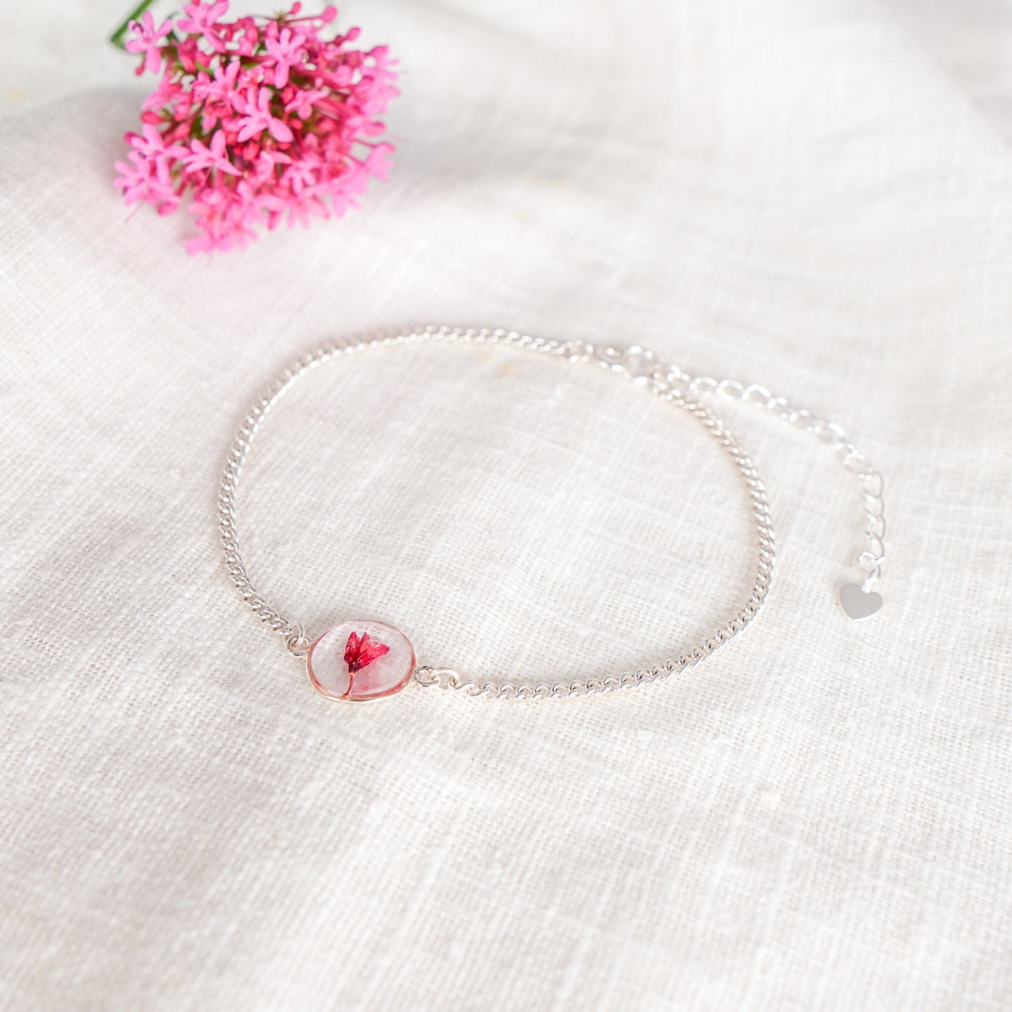Cherry Blossom Circle Charm Bracelet
