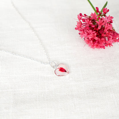 Cherry Blossom Heart Charm Necklace