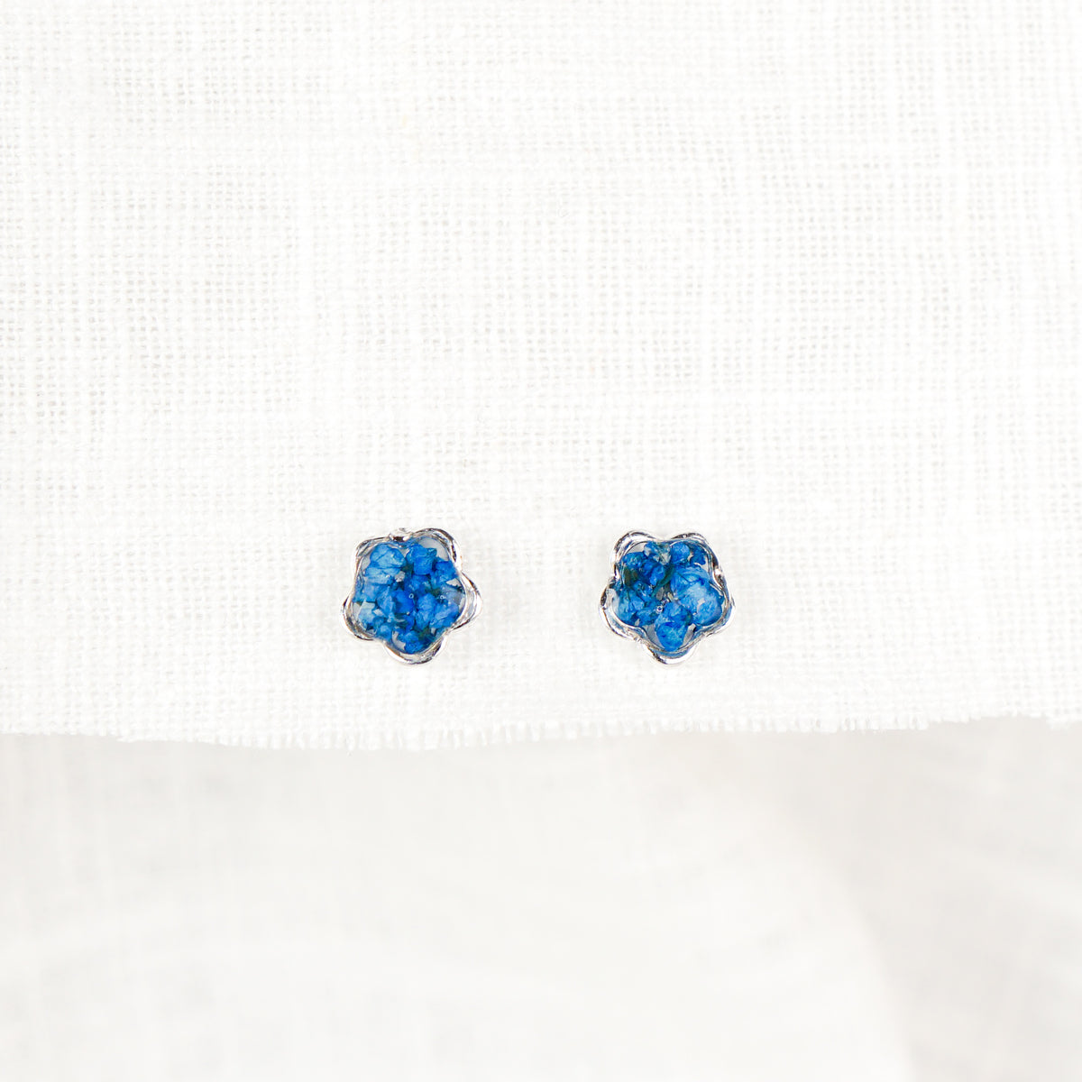 Cow Parsley Blue Flower Stud Earrings