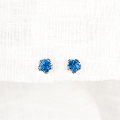 Cow Parsley Blue Flower Stud Earrings