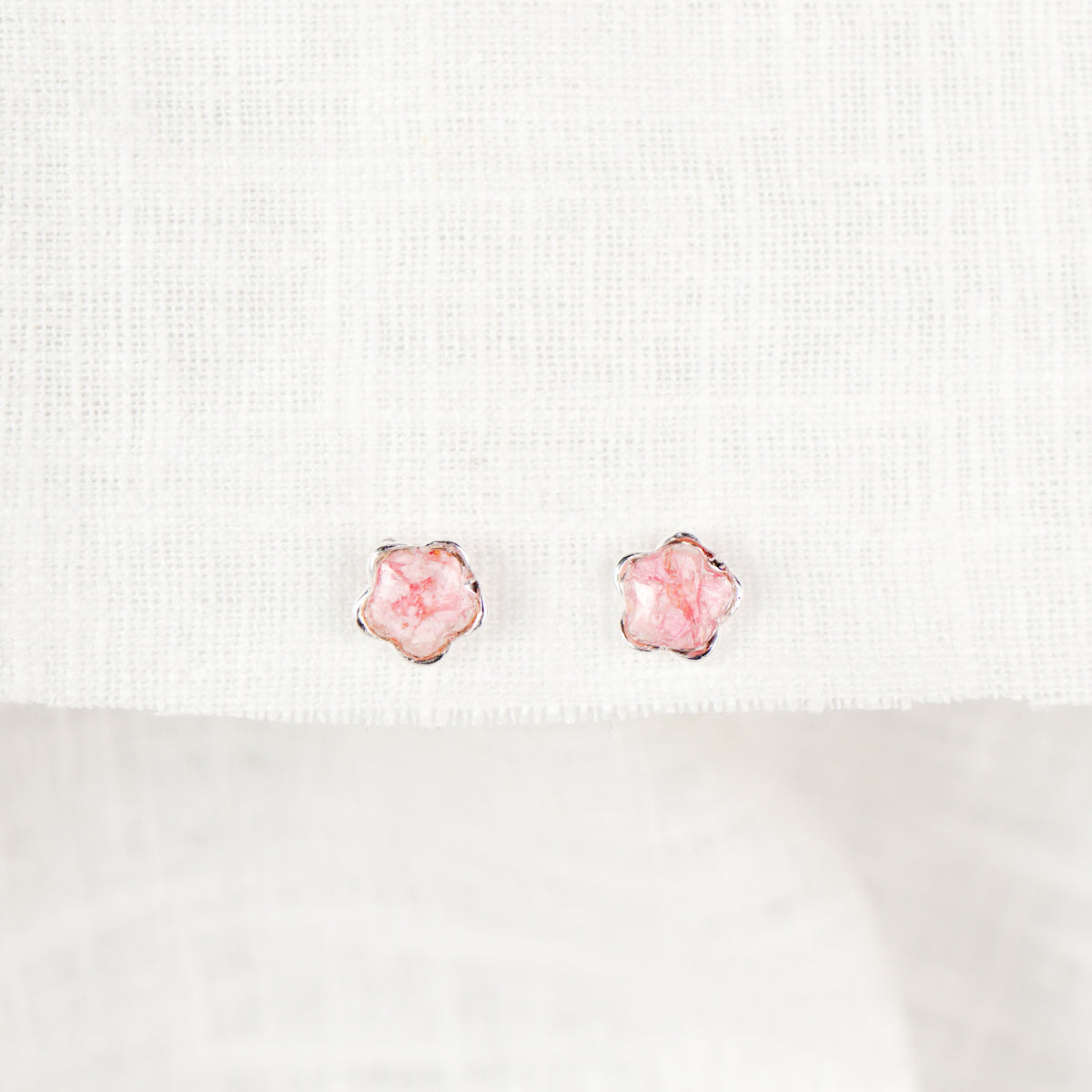 Cow Parsley Blush Flower Stud Earrings
