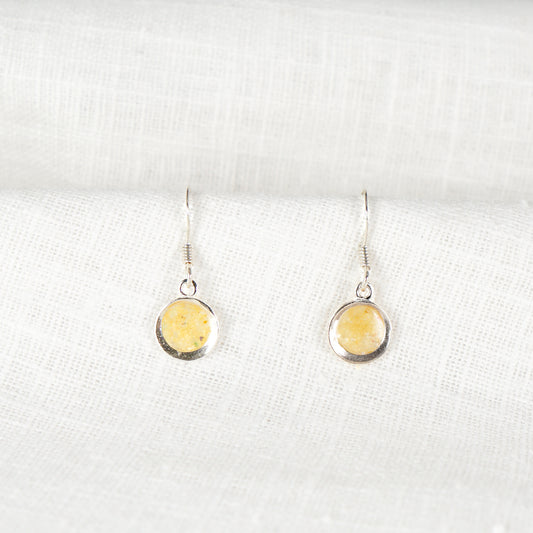 Crushed Narcissus Eternal Hook Earrings December Birth Flower