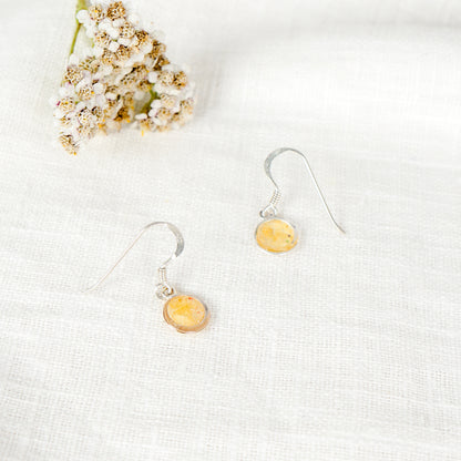 Crushed Narcissus Eternal Hook Earrings December Birth Flower