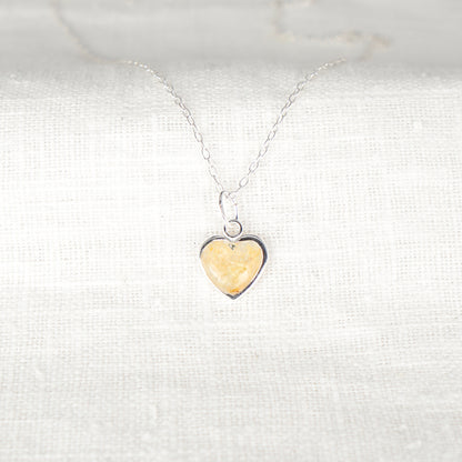 Crushed Narcissus Heart Necklace