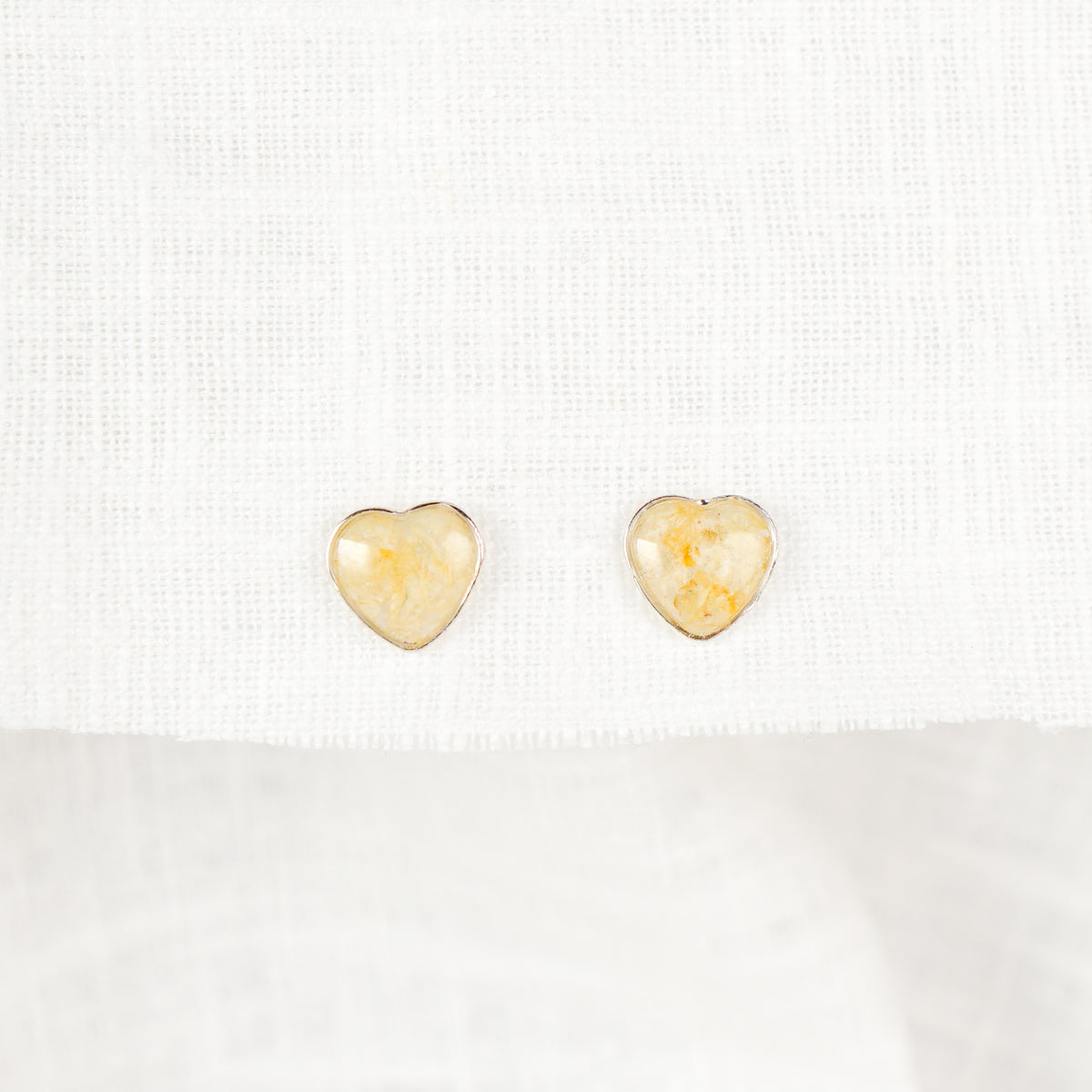 Crushed Narcissus Heart Studs