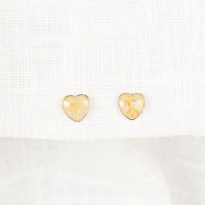 Crushed Narcissus Heart Studs