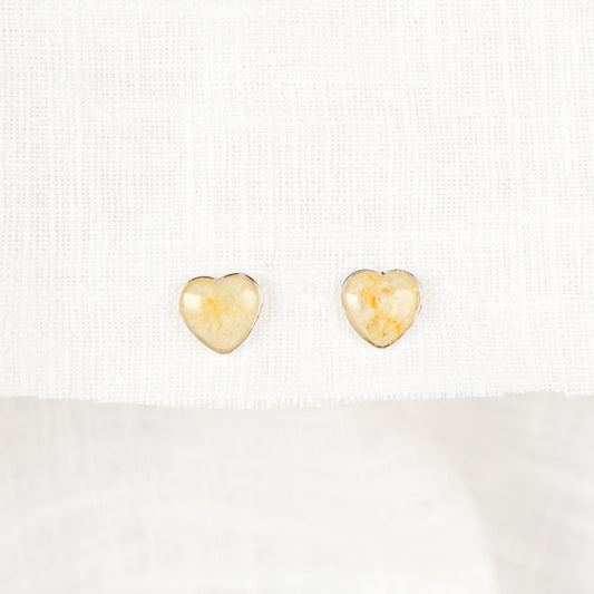 Crushed Narcissus Heart Studs