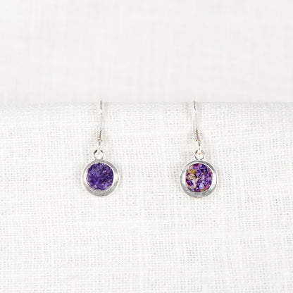 Crushed Violet Eternal Hook Earrings February Birth Flower