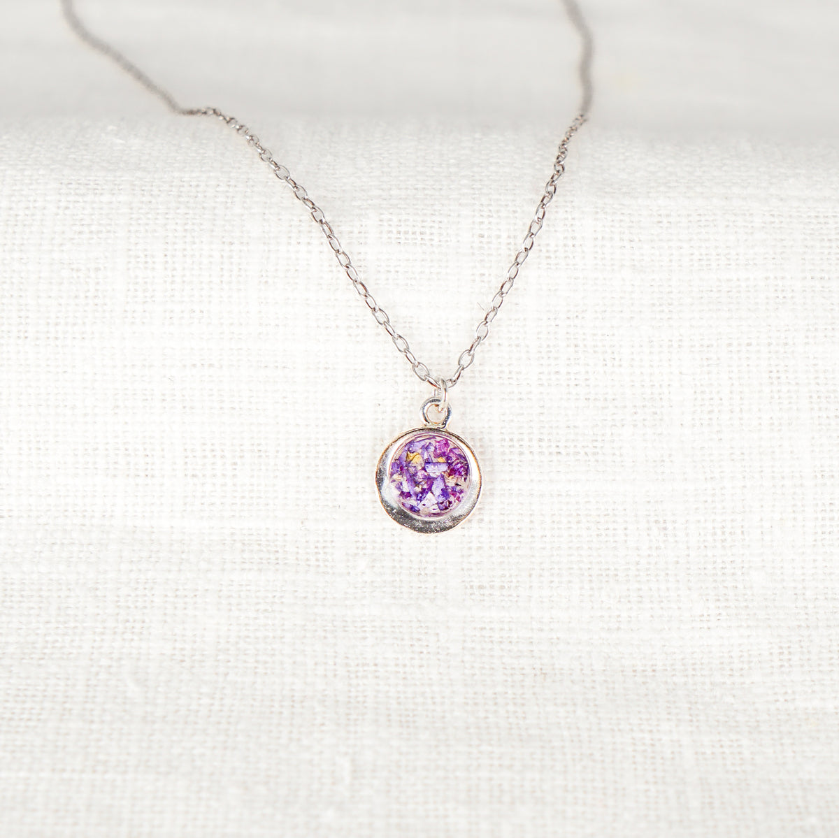 Crushed Violet Eternal Necklace February Birth Flower