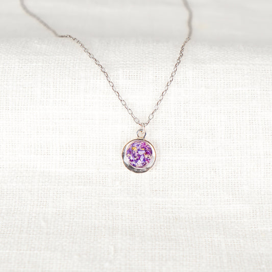 Crushed Violet Eternal Necklace February Birth Flower