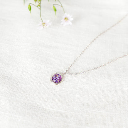 Crushed Violet Eternal Necklace February Birth Flower