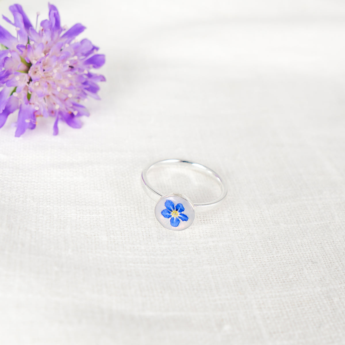 Forget Me Not Circle Ring