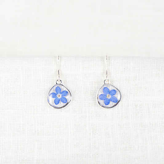 Forget Me Not Organic Circle Earrings