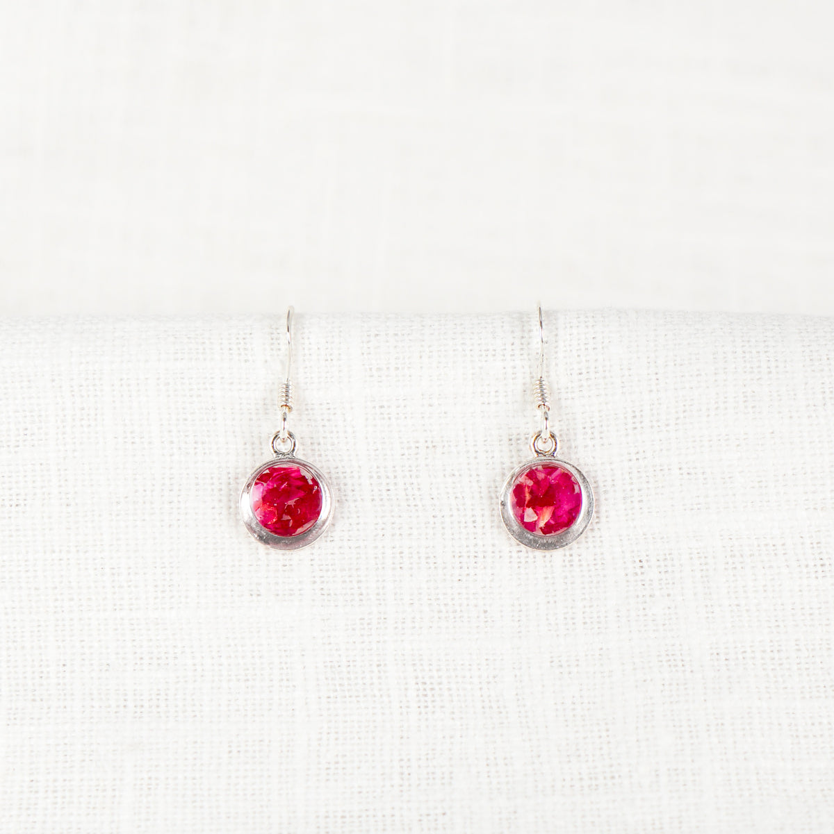 Crushed Carnation Eternal Hook Earrings January Birth Flower