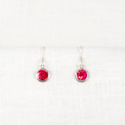 Crushed Carnation Eternal Hook Earrings January Birth Flower