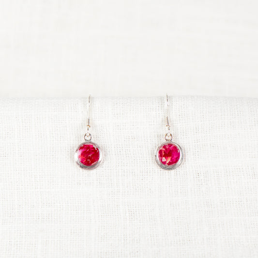 Crushed Carnation Eternal Hook Earrings January Birth Flower