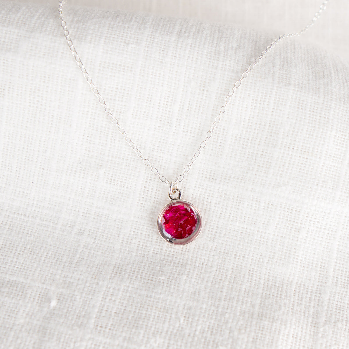 Crushed Carnation Eternal Necklace January Birth Flower