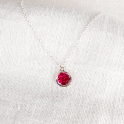 Crushed Carnation Eternal Necklace January Birth Flower