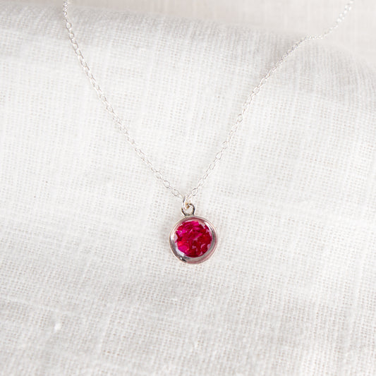 Crushed Carnation Eternal Necklace January Birth Flower