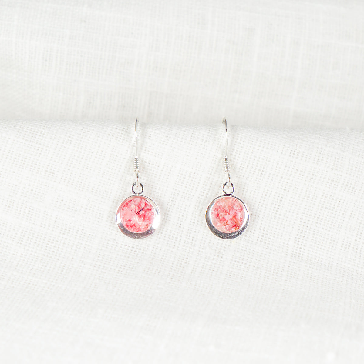 Crushed Larkspur Eternal Hook Earrings July Birth Flower