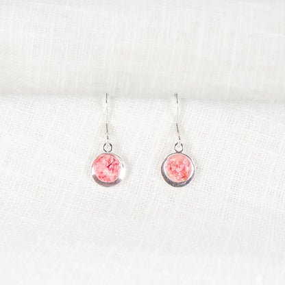 Crushed Larkspur Eternal Hook Earrings July Birth Flower