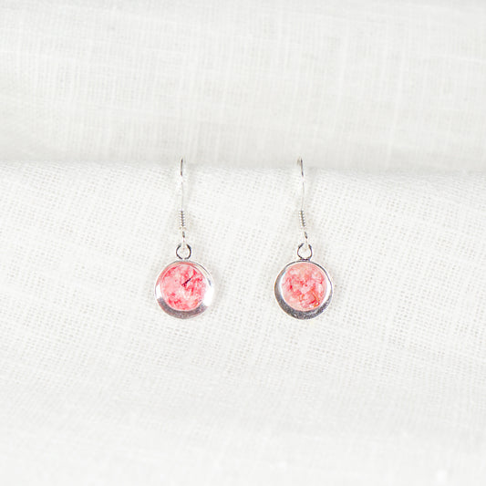 Crushed Larkspur Eternal Hook Earrings July Birth Flower