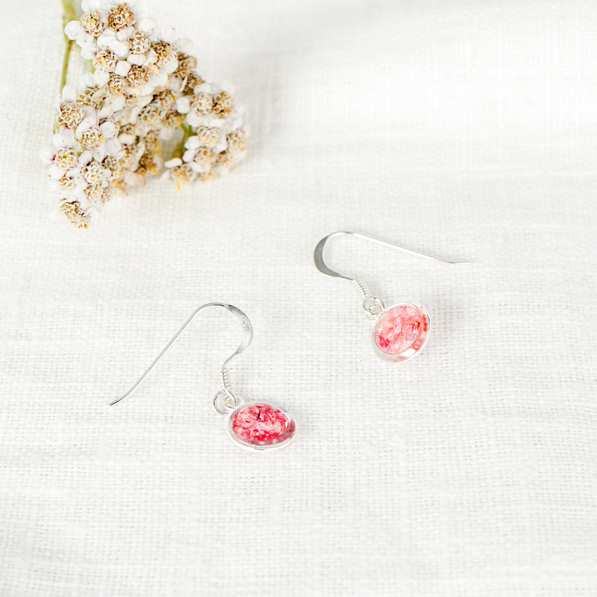 Crushed Larkspur Eternal Hook Earrings July Birth Flower