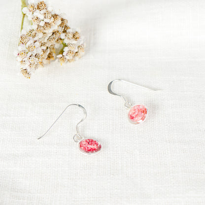Crushed Larkspur Eternal Hook Earrings July Birth Flower