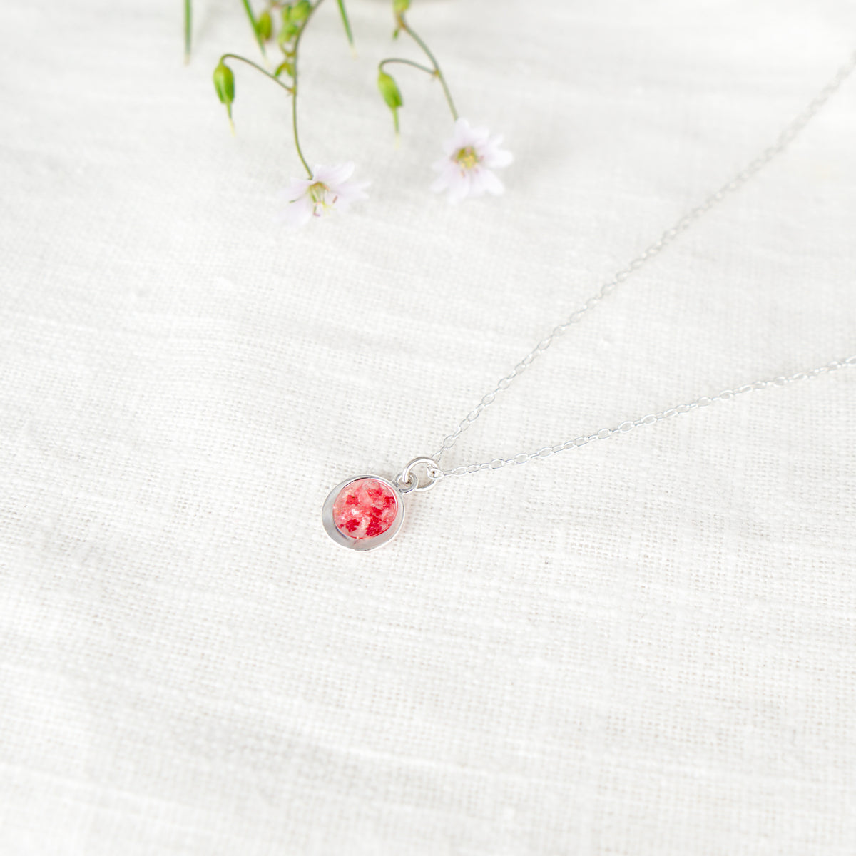 Crushed Larkspur Eternal Necklace July Birth Flower