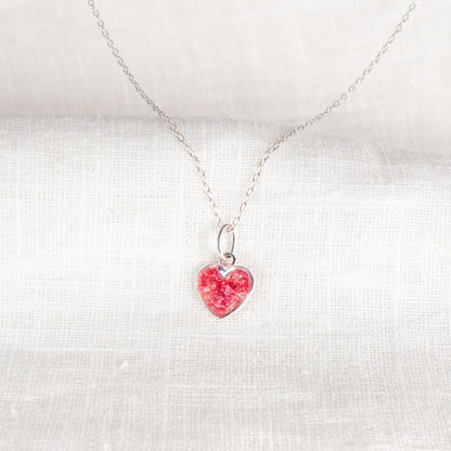 Crushed Carnations Heart Necklace