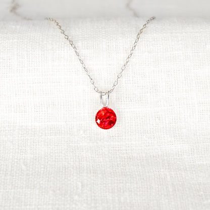 Crushed Rose Dainty Circle Necklace June Birth Flower