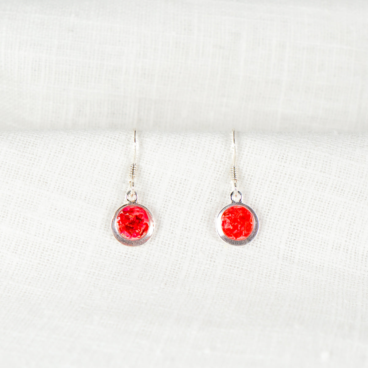 Crushed Rose Eternal Hook Earrings June Birth Flower