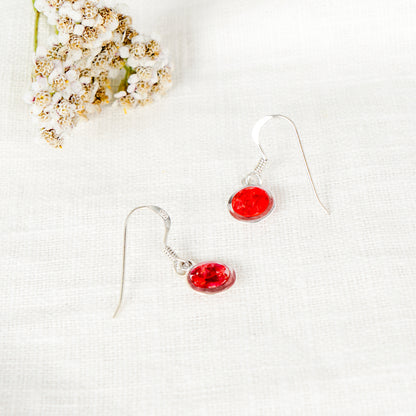 Crushed Rose Eternal Hook Earrings June Birth Flower