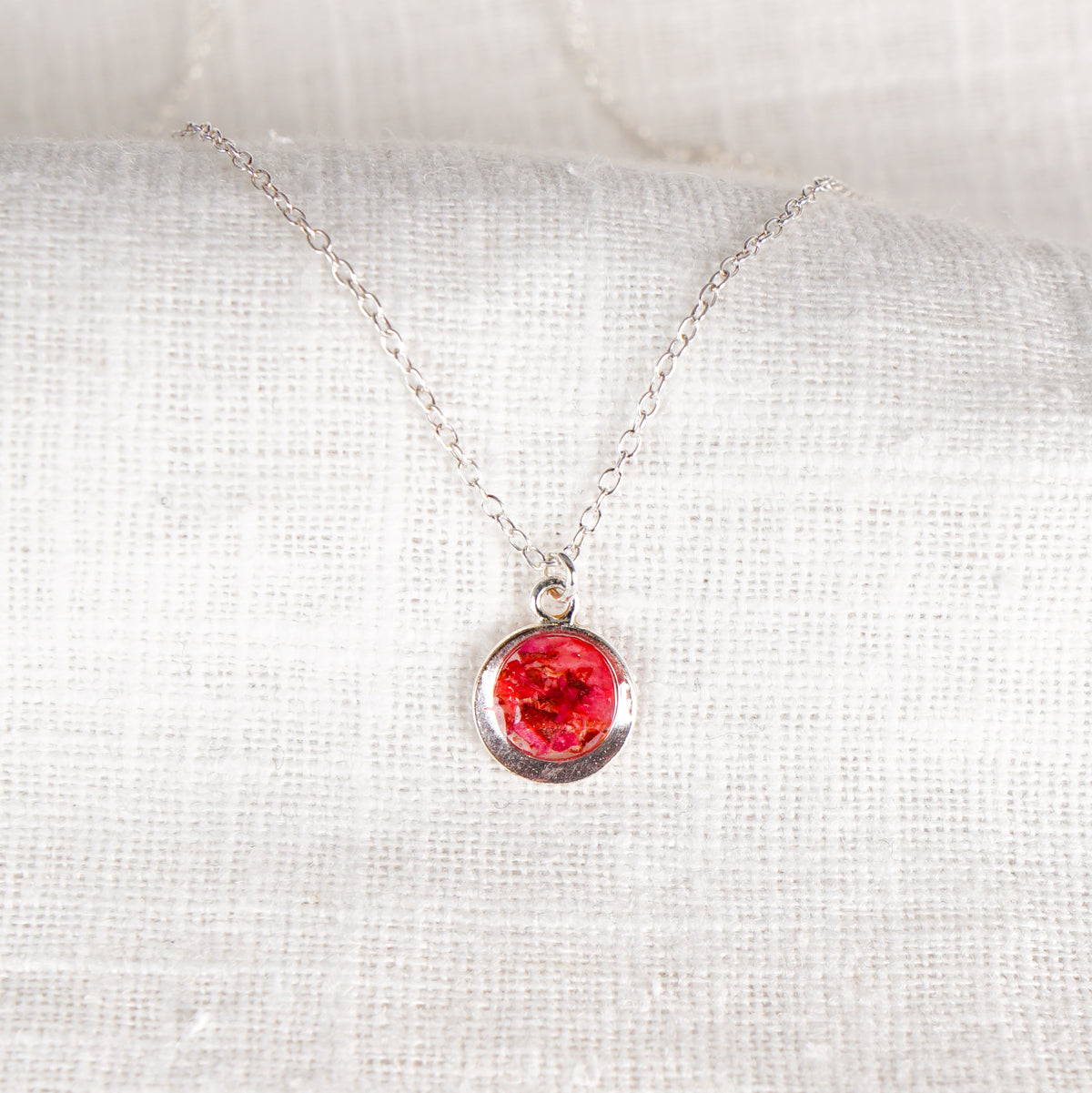 Crushed Rose Eternal Necklace June Birth Flower
