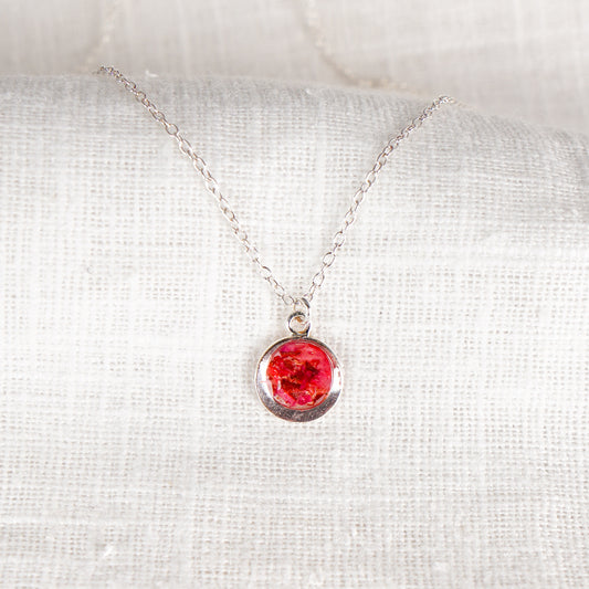 Crushed Rose Eternal Necklace June Birth Flower
