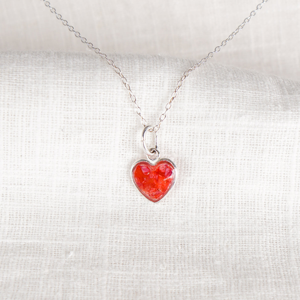 Crushed Roses Heart Necklace