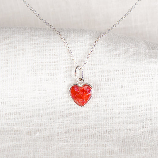 Crushed Roses Heart Necklace