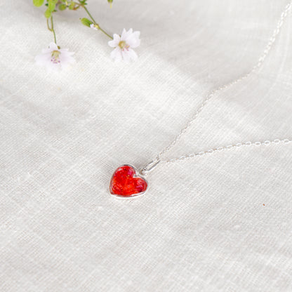 Crushed Roses Heart Necklace